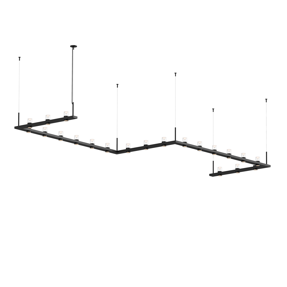 4' x 16' Zig-Zag LED Pendant with Clear w/Cone Uplight Trim