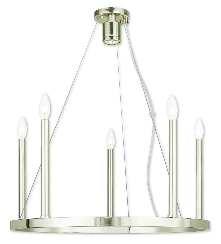 5 Light Polished Nickel Chandelier