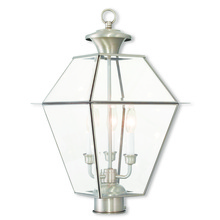 Livex Lighting 2384-91 - 3 Light Brushed Nickel Post-Top Lantern