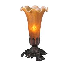 Meyda Green 13359 - 7" High Amber Pond Lily Victorian Mini Lamp