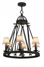 Meyda Green 157287 - 28"W Lakeshore 6 LT W/Downlight Chandelier