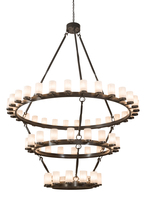 Meyda Green 197921 - 84" Wide Noziroh Ring 60 LT Three Tier Chandelier