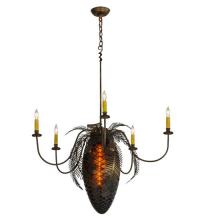 Meyda Green 19829 - 36"W Pinecone 5 Arm Chandelier