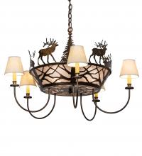 Meyda Green 225914 - 35" Wide Elk on the Loose 5 Light Chandelier