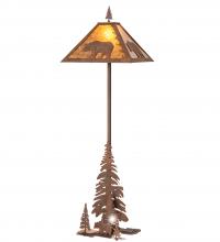 Meyda Green 244686 - 77" High Lone Bear W/Lighted Base Floor Lamp