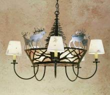 Meyda Green 47704 - 36"W Elk on the Loose 5 LT Chandelier