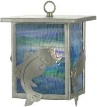 Meyda Green 81118 - 8"W Leaping Bass Lantern Mini Pendant