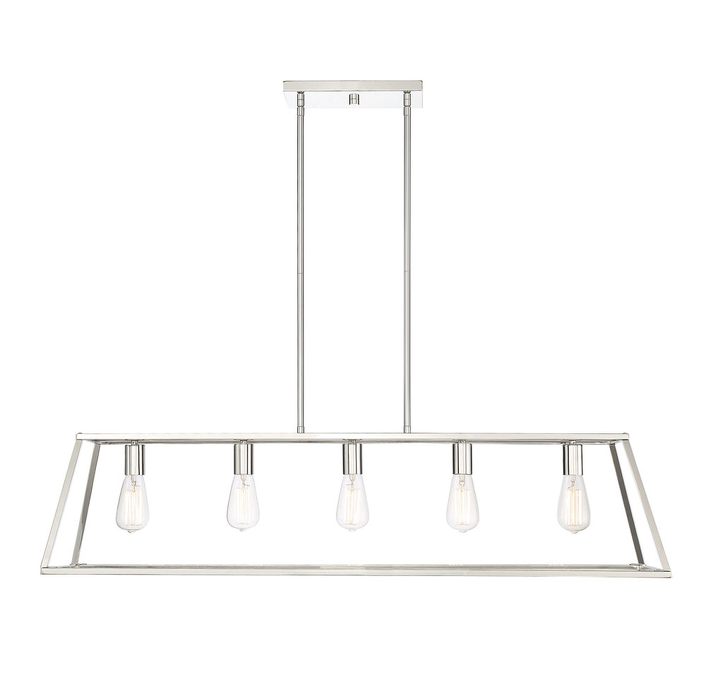 Denton 5-Light Linear Chandelier in Polished Nickel