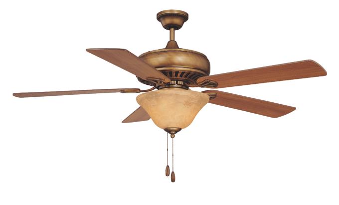 Three Light Antique Cognac Ceiling Fan