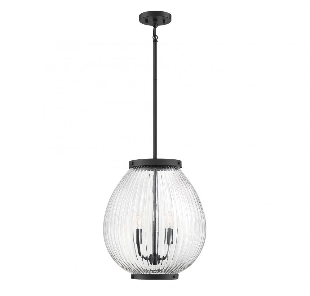 Welles 3-Light Pendant in Matte Black