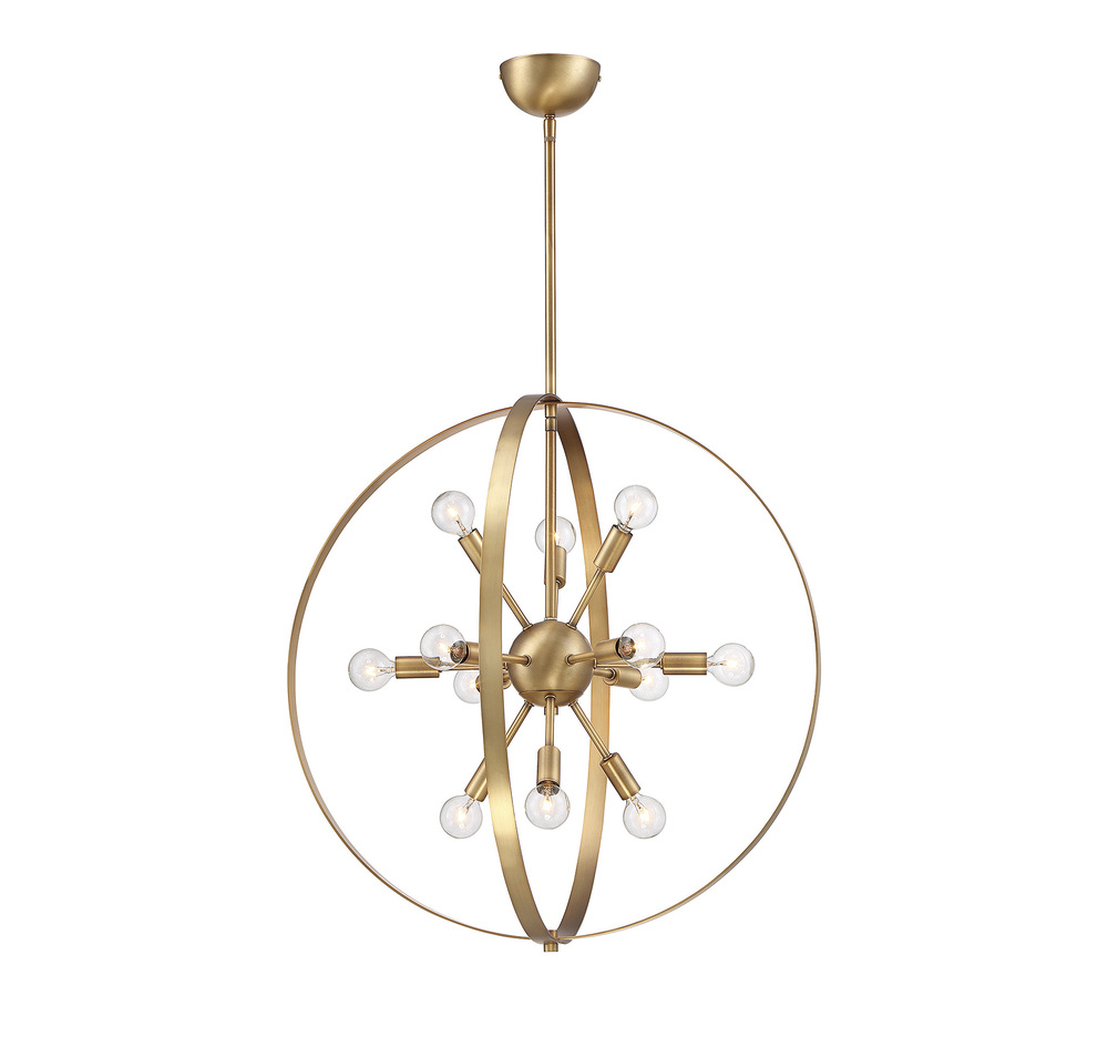 Marly 12-Light Chandelier in Warm Brass