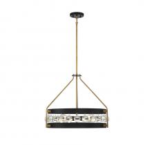 Savoy House 7-192-4-143 - Edina 4-Light Pendant in Matte Black with Warm Brass Accents