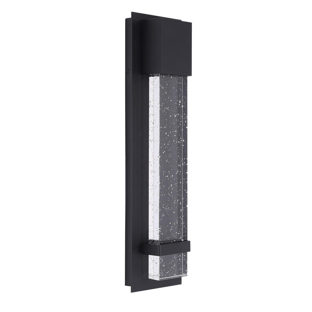 1 LT Integrated LED Outdoor Wall Light w/ Black Finish & Clear Seeded Glass