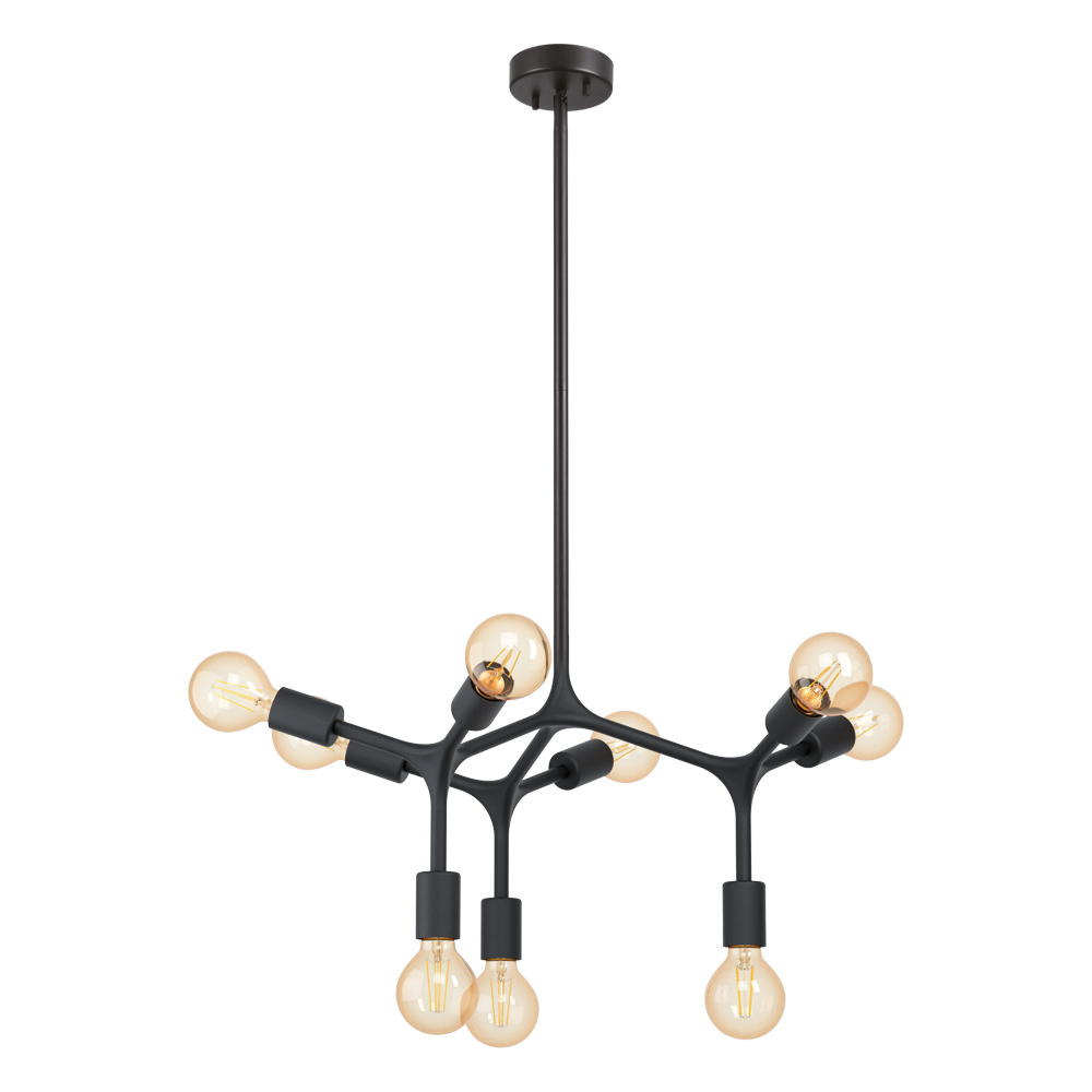 9 LT Open Bulb Pendant or Ceiling Light w/ Black finish