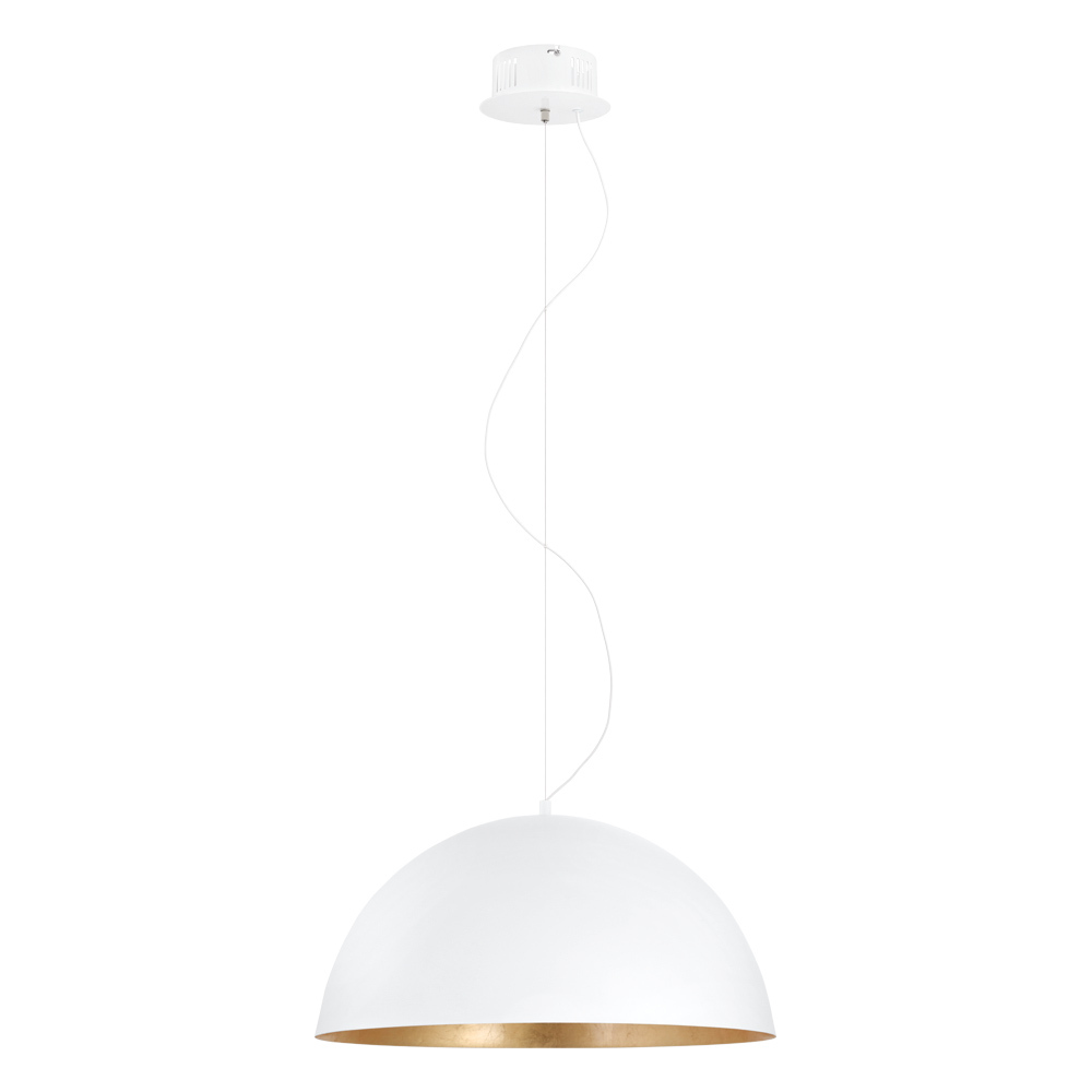1 LT LED Pendant w/ White Finish & White w/ Gold Shade