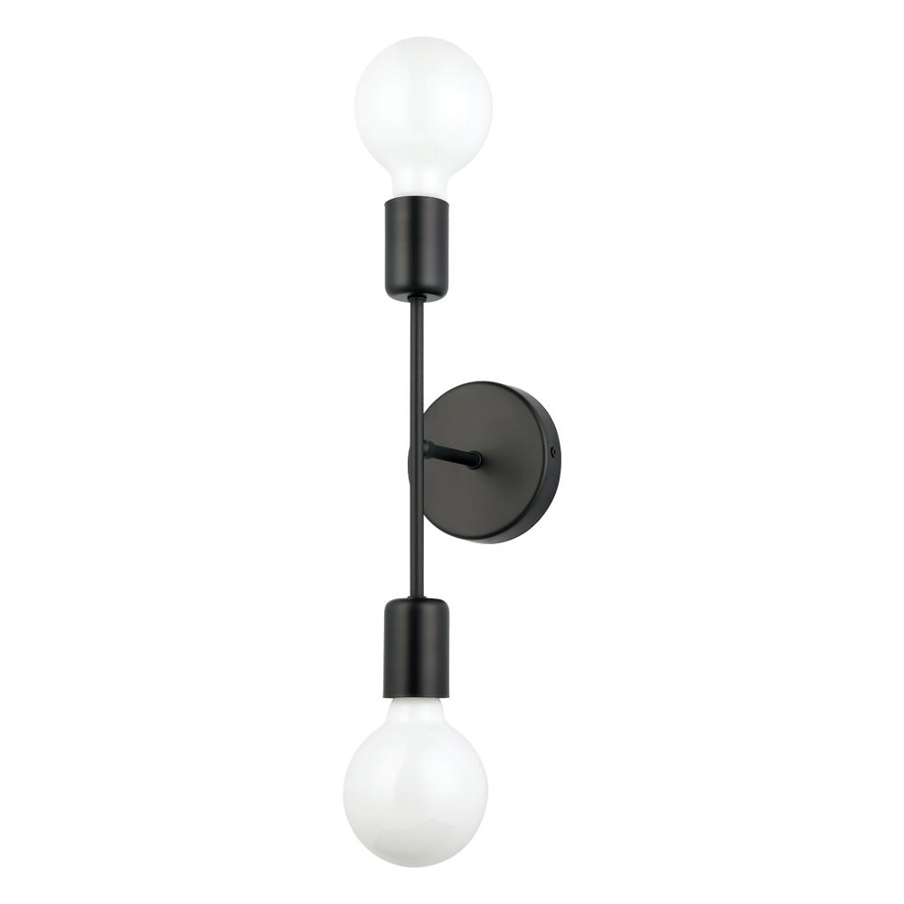 2 LT Open Bulb Wall Light w/ a Matte Black Finish