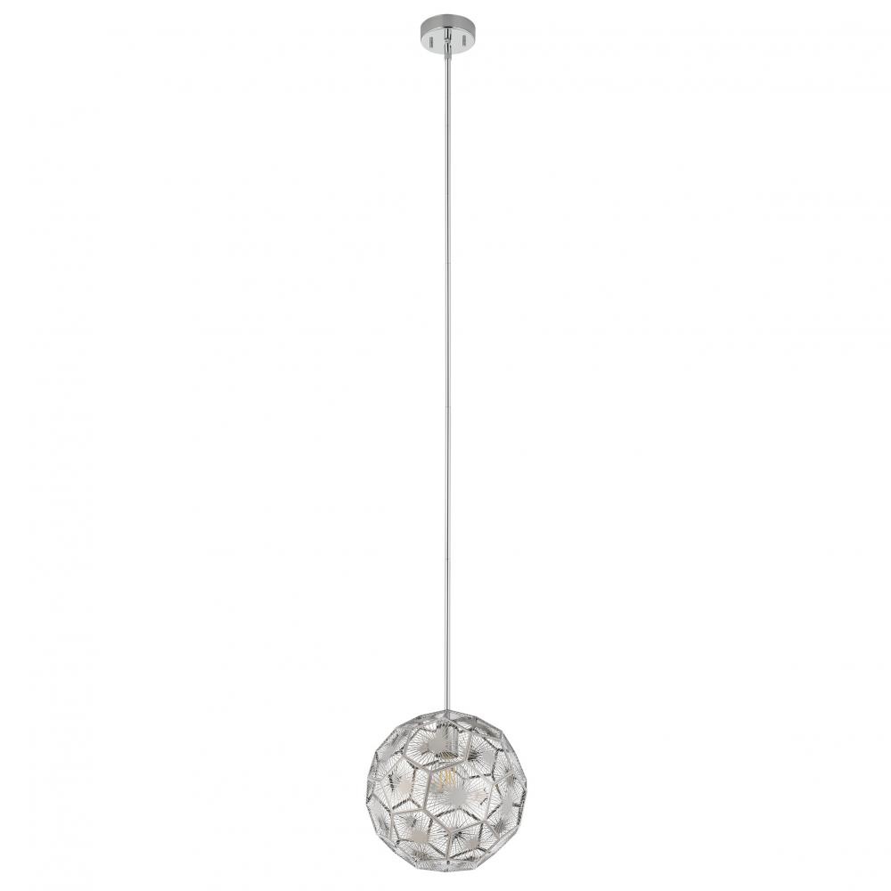 1 LT Pendant w/ Chrome Finish & Geometric Shaped Chrome Shade