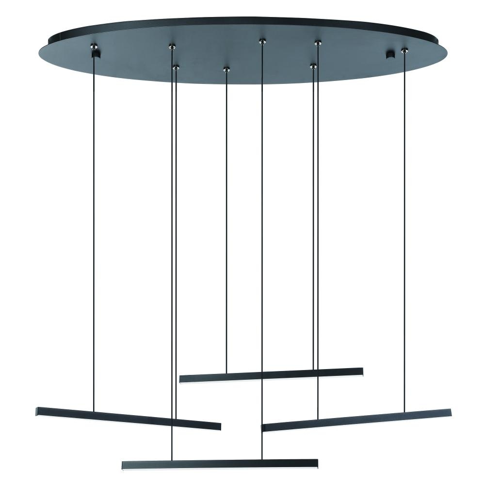 4 LT Integrated LED Pendant w/ Black Finish & Black light Bars