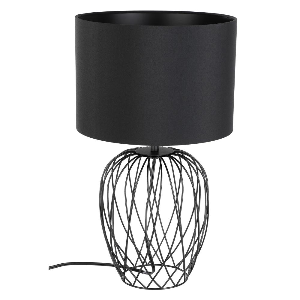 1 LT Table Lamp w/ Black Wire Frame Base & Black Fabric Shade