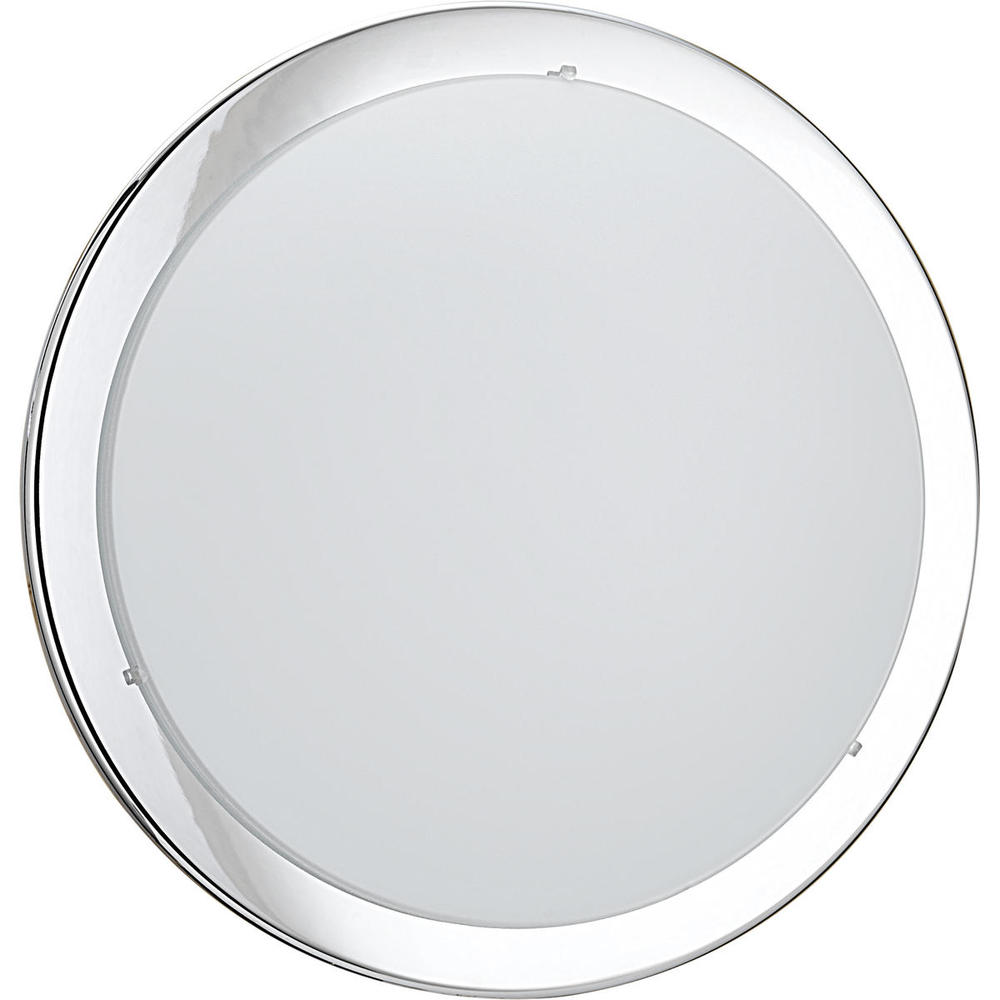 2 LT Ceiling Light w/ Chrome Finish & Satin Glass Shade
