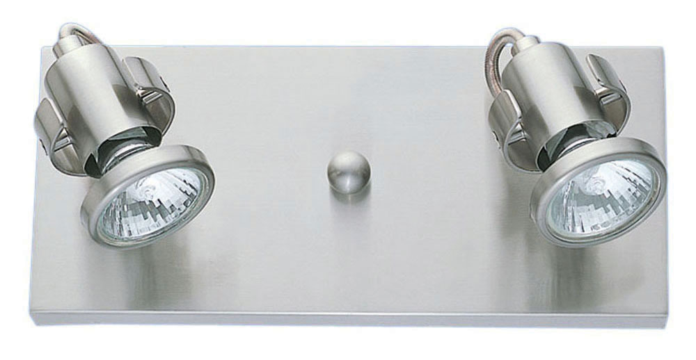 2 LT Ceiling/Wall Track Light w/ Matte Nickel Finish & Adjustable Lamp Heads