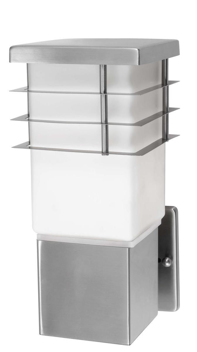 1 LT Outdoor Wall Light w/ Stainless Steel Finish & Opal Frosted Glass Shade