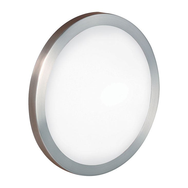 1 LT Ceiling Light w/ Matte Nickel Finish & Satin Glass Shade