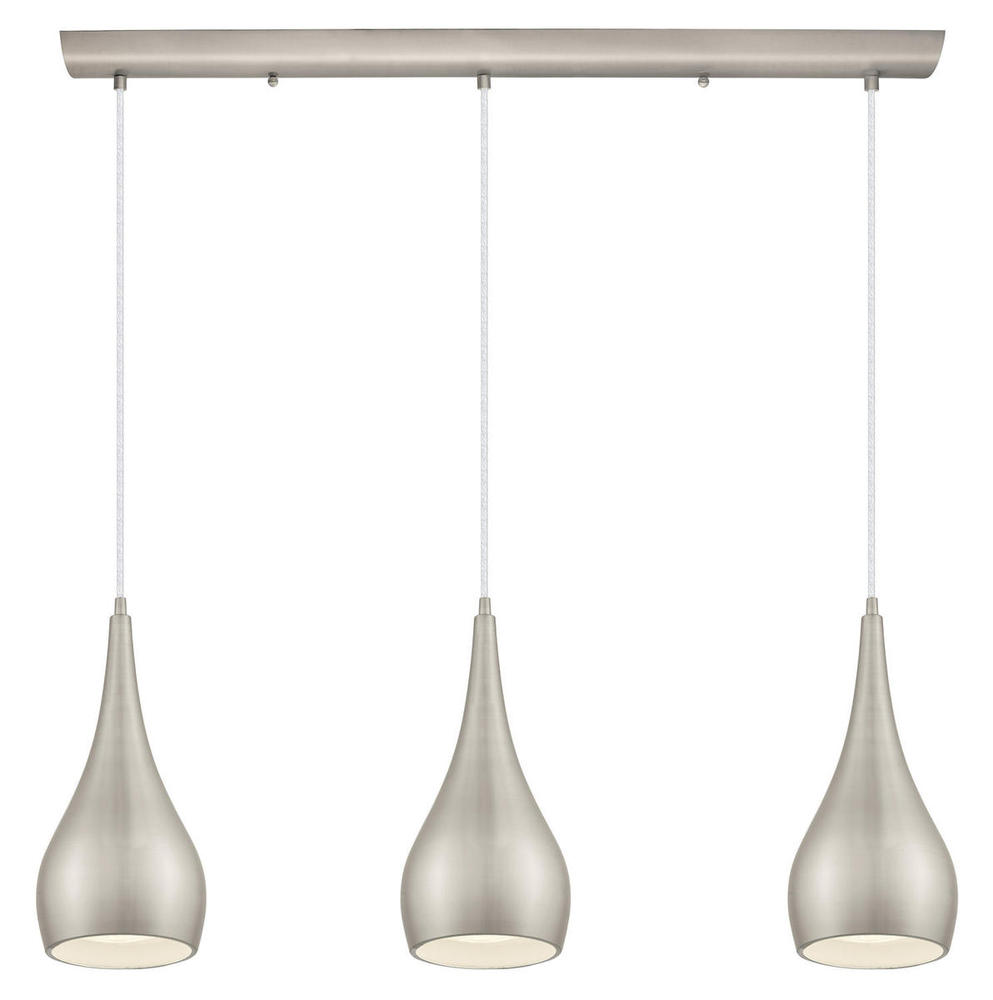 3 LT Linear Pendant w/ Matte Nickel Finish & Matte Nickel w/ White Interior Metal Shade