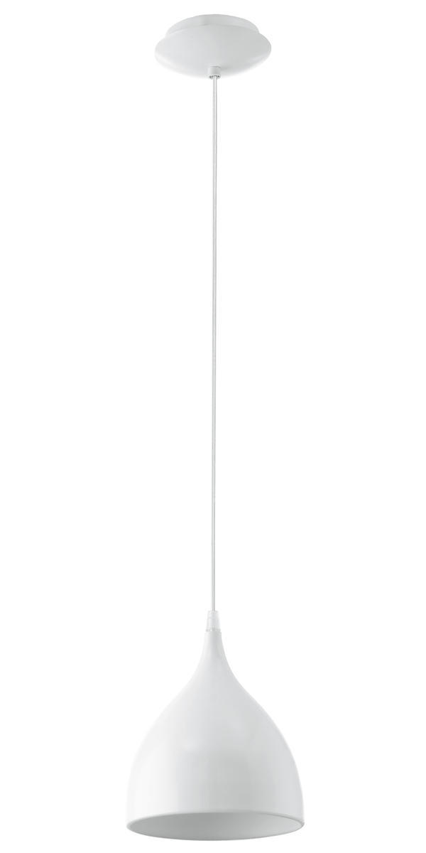 1 LT Pendant w/ White Finish & Glossy White Metal Shade
