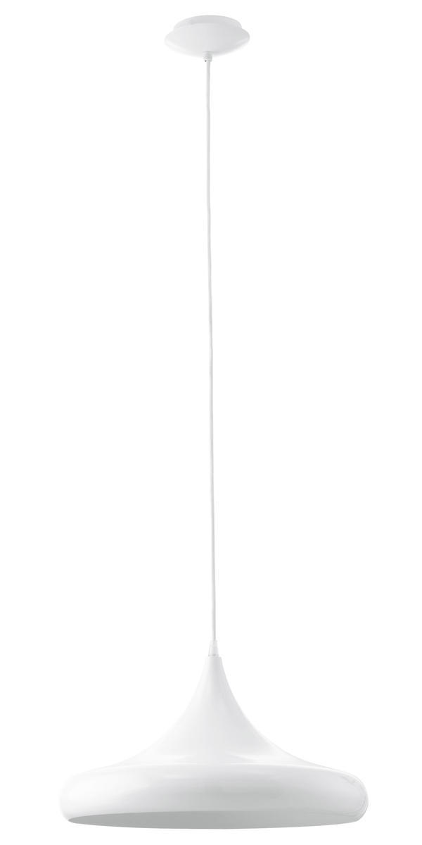 1 LT Pendant w/ White Finish & Glossy White Metal Shade