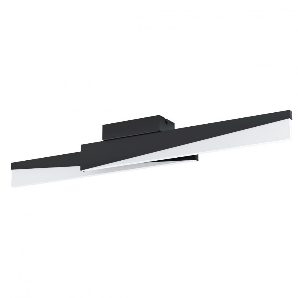 2 LT Integrated LED Ceiling Light w/ Black Finish & White Acrylic Shade