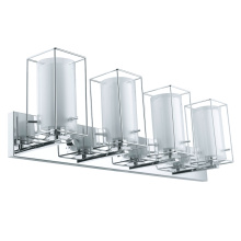 Eglo 201642A - 4 LT Bath/Vanity Light w/ Chrome Finish & Clear & White Glass Shades