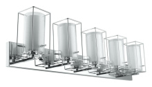 Eglo 201643A - 5 LT Bath/Vanity Light w/ a Chrome Finish & Clear & White Glass Shades
