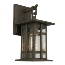 Eglo 202887A - 1x60W Outdoor Wall Light With Matte Bronze Finish and Clear Seeded Glass