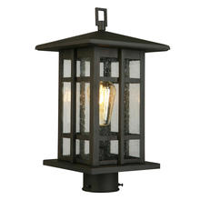 Eglo 202889A - 1x60W Outdoor Post Light w Matte Bronze Finish & Clear Seeded Glass
