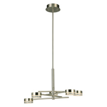 Eglo 203969A - 5 LT Integrated LED Chandelier w/ Brushed Nickel Finish & Satin Acrylic Shades