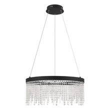 Eglo 204356A - LED Pendant w/ Black Finish & Clear Glass Crystal Strands