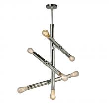 Eglo 204473A - 7 LT Open Bulb Pendant w/ Chrome Finish & Semi Adjustable Arms