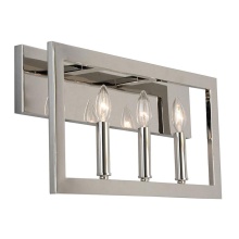 Eglo 204477A - 3 LT Bath/Vanity Light w/ Satin Nickel Finish & Candelabra Based Socket Holders