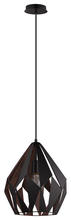Eglo 49254A - 1 LT Pendant w/ Black Finish & Black w/ Copper Interior Geometric Metal Shade