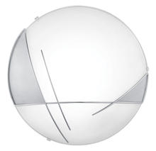 Eglo 89758A - 1 LT Ceiling Light w/ Chrome Finish & White Glass Shade w/ Chrome Design