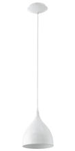 Eglo 92716A - 1 LT Pendant w/ White Finish & Glossy White Metal Shade