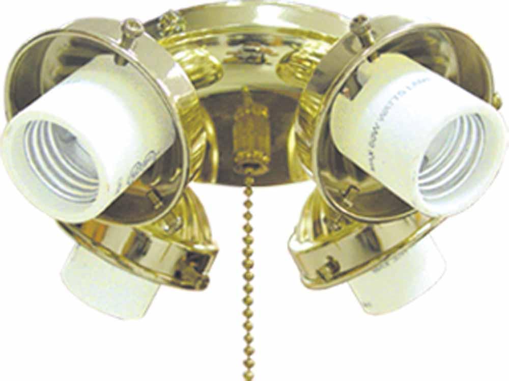 4 Light Polished Brass Ceiling Fan Light Kit V0914 2
