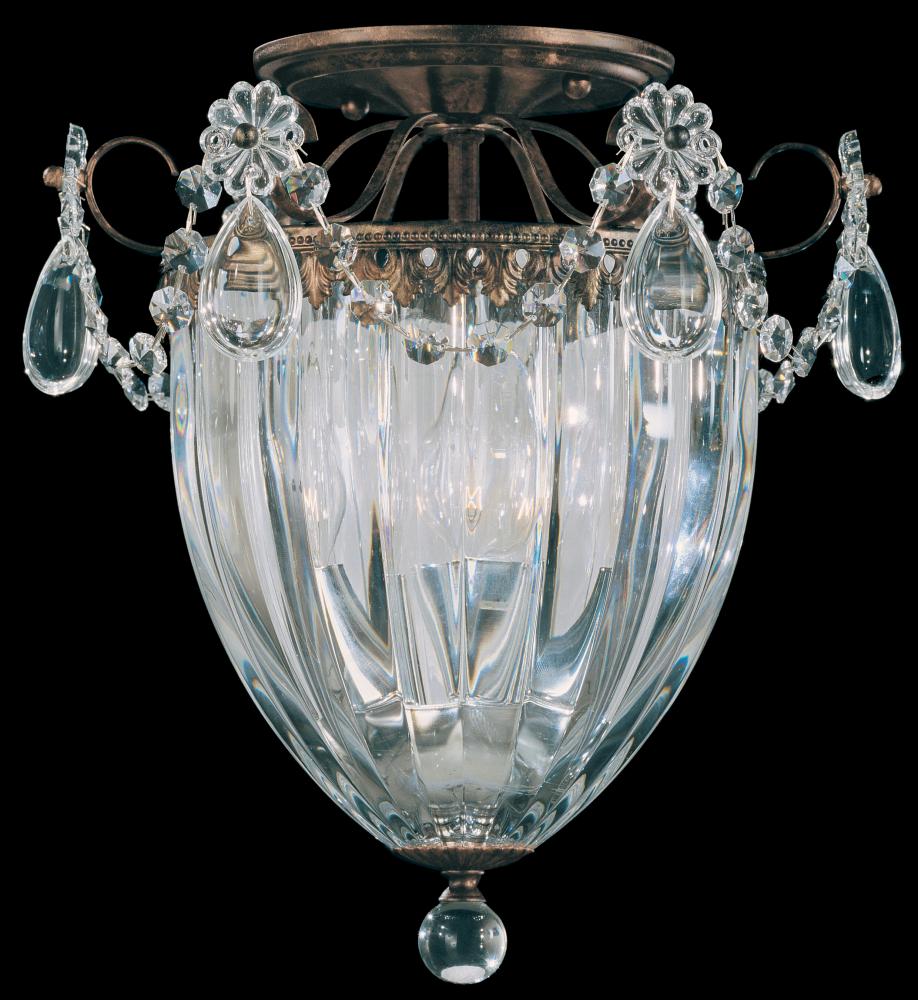 Bagatelle 3 Light 120V Semi-Flush Mount in Aurelia with Heritage Handcut Crystal