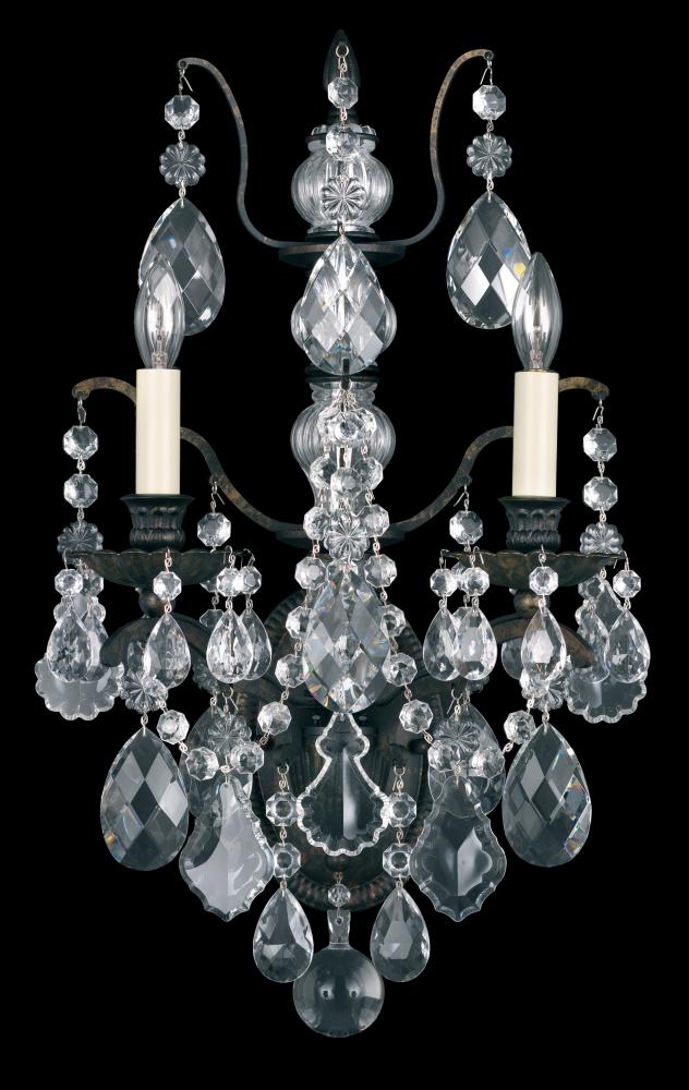 Bordeaux 2 Light 120V Wall Sconce in French Gold with Heritage Handcut Crystal