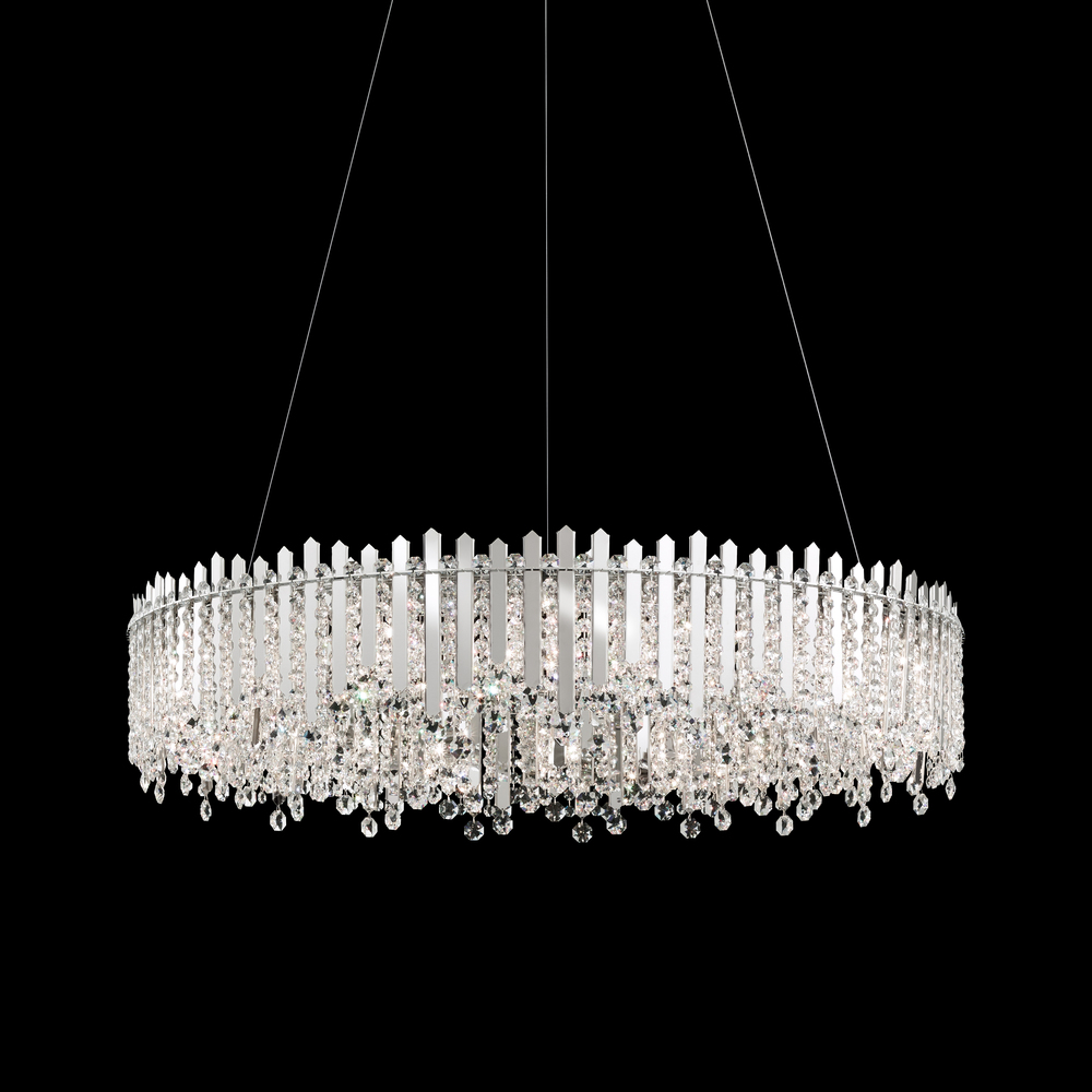 Chatter 18 Light 120V Pendant in Polished Stainless Steel with Clear Crystals from Swarovski
