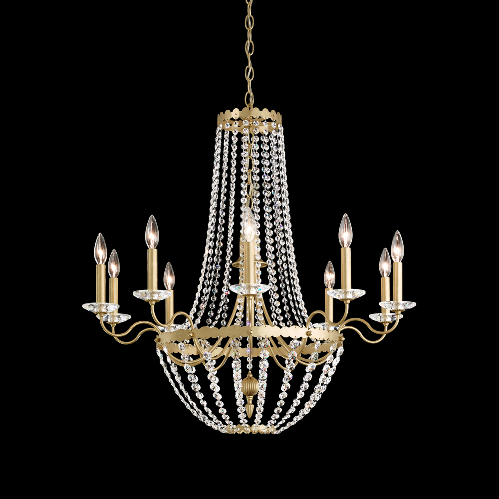 Early American 10 Lights 110V Chandelier in Heirloom Silver with
