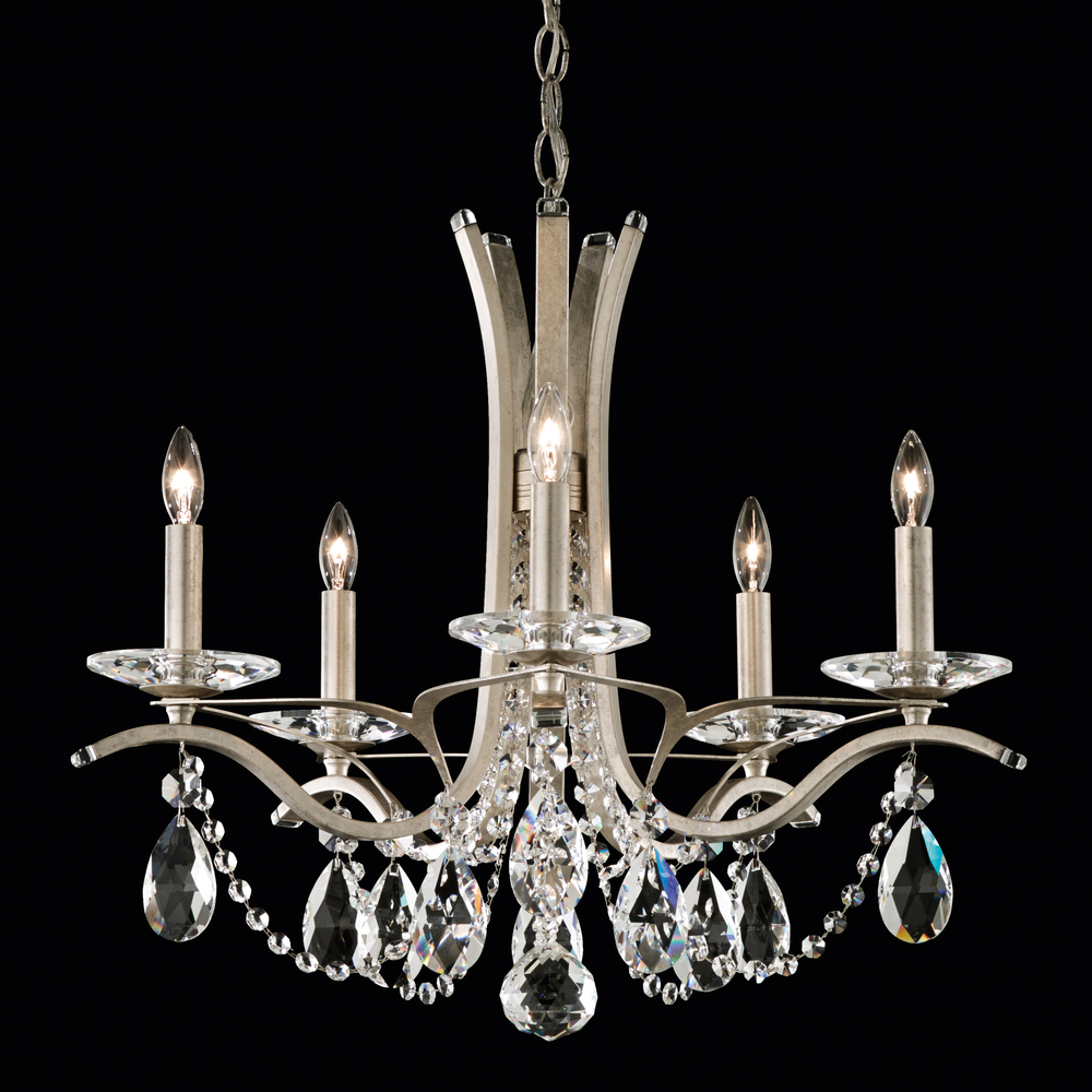 Vesca 5 Light 120V Chandelier in Etruscan Gold with Clear Heritage Handcut Crystal