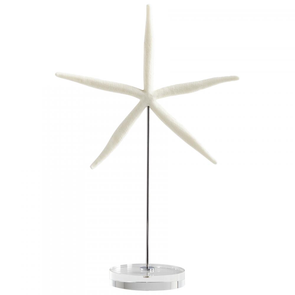 Royal Sea Star Sculpture White And Polished Nickel - Medium