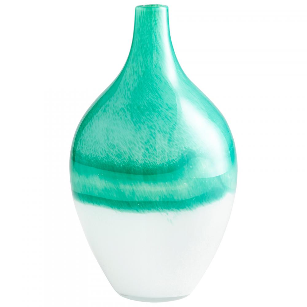 Iced Marble Vase Turquoise & White - Large